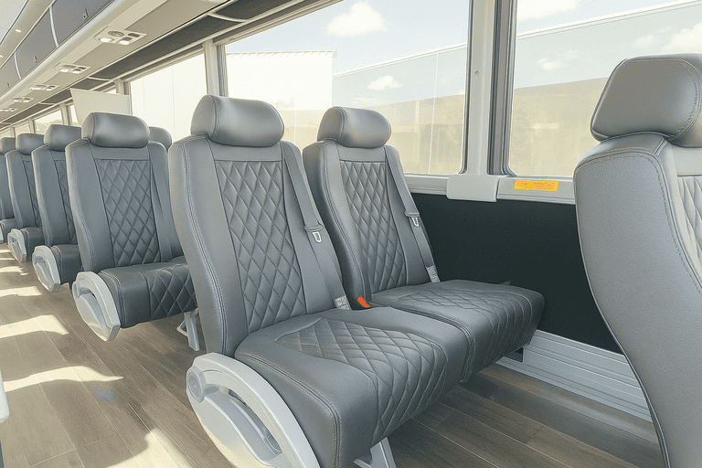 interior of Edison Coach Bus Service charter bus