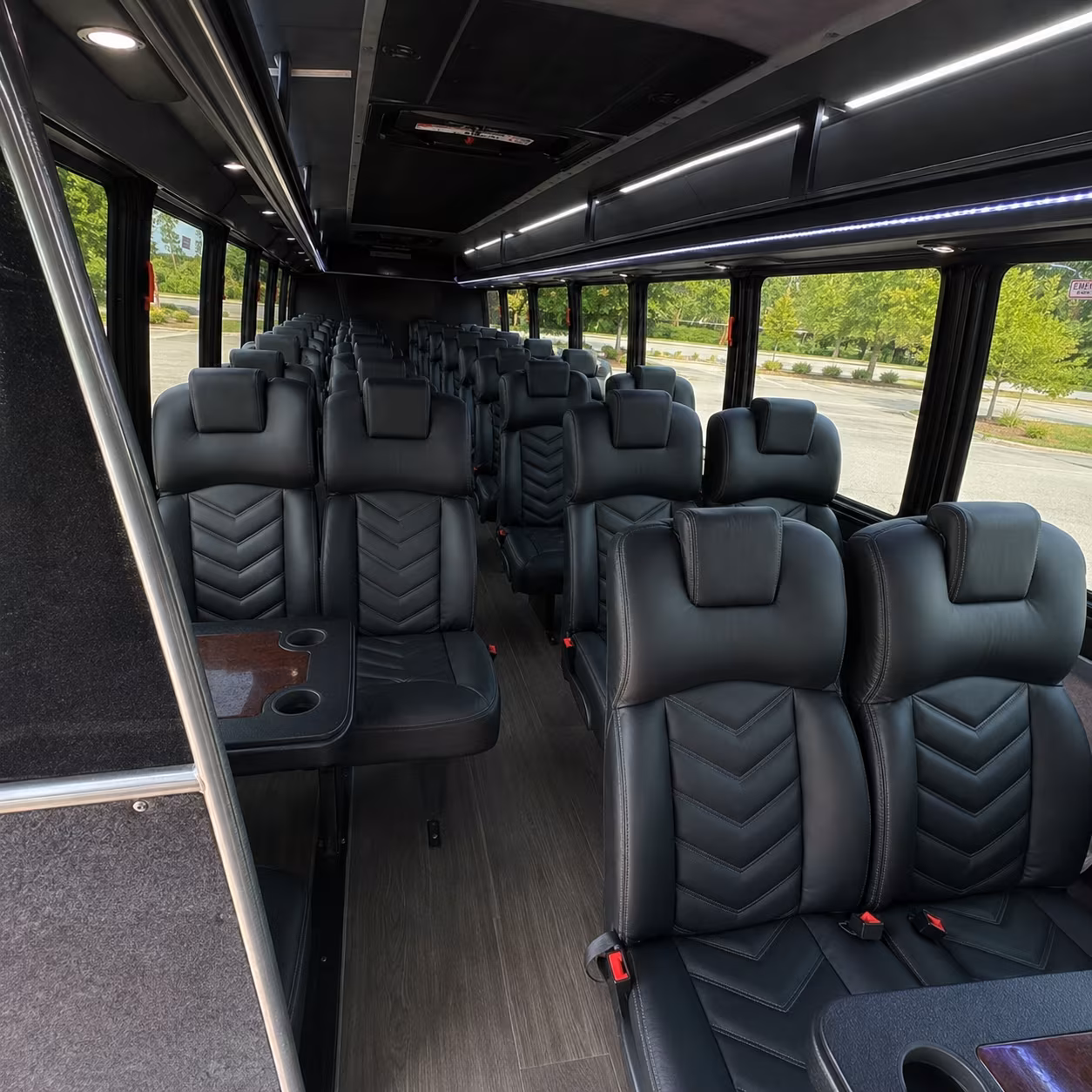 edison 28 passenger minibus inside