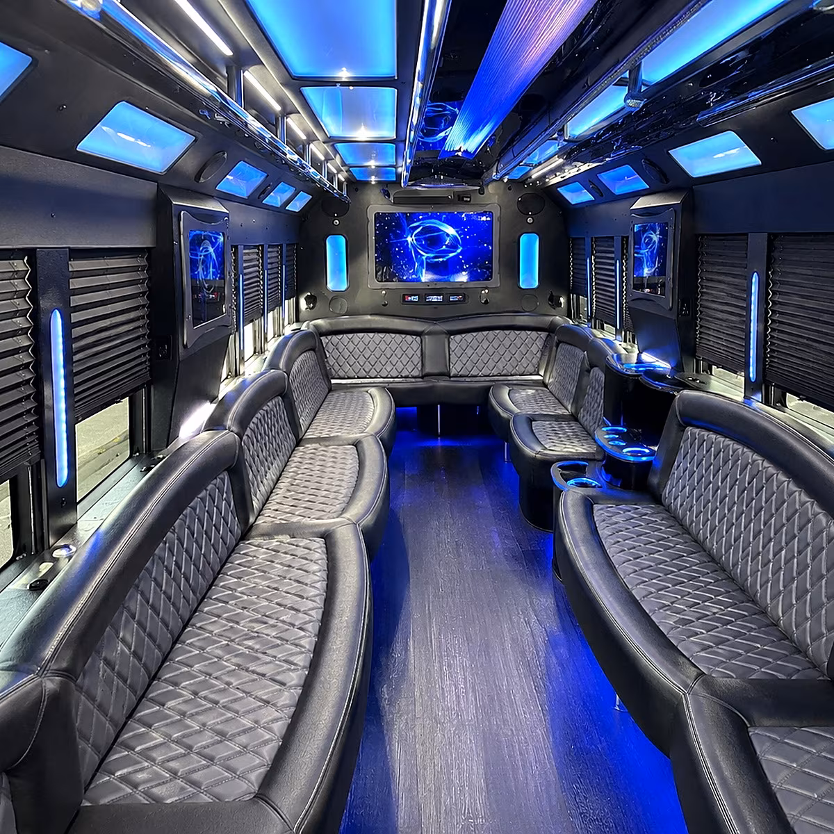 edison 50 passenger party bus interior