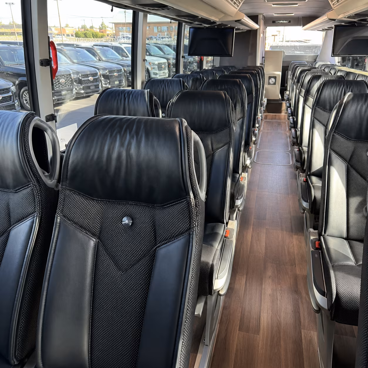edison 56 passenger charter bus inside