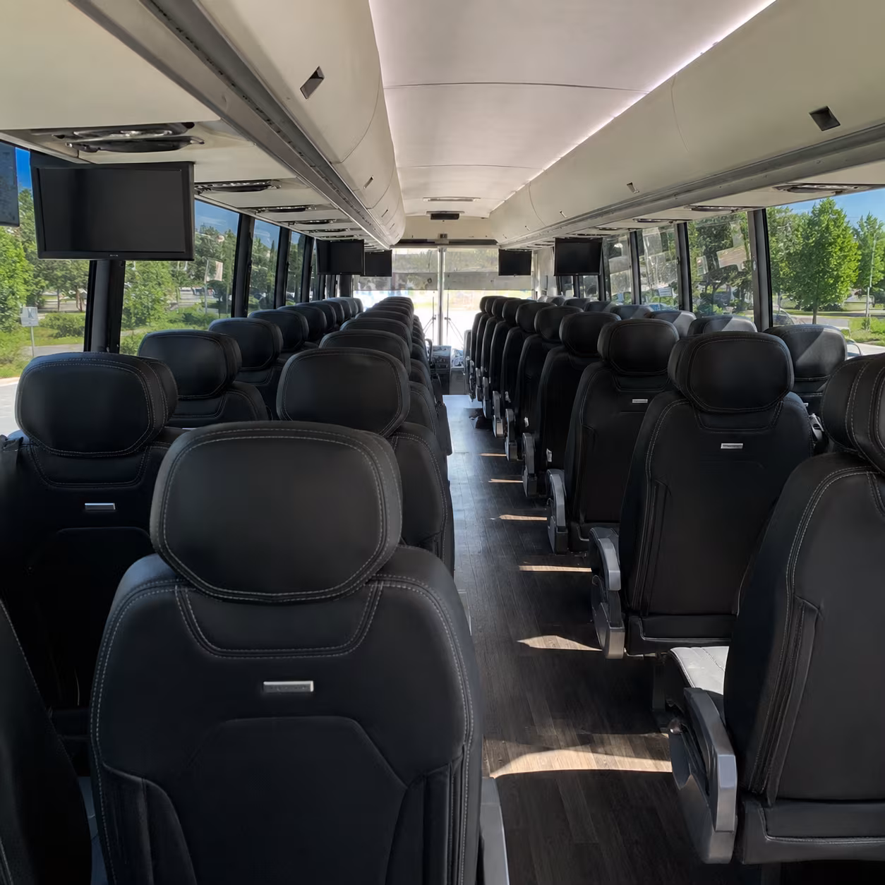 edison 56 passenger charter bus interior