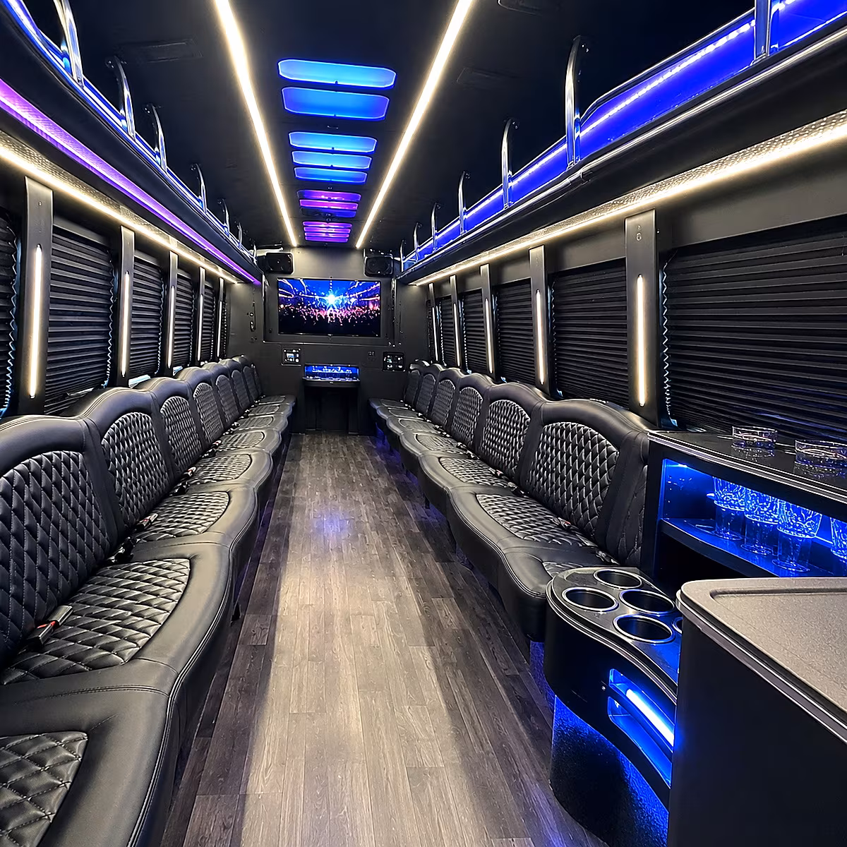 edison party bus rental interior